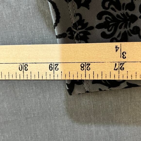 Planet Gold Leggings Pants Women Large Gray Black Brocade Ankle Stretch Pull On - Picture 7 of 9